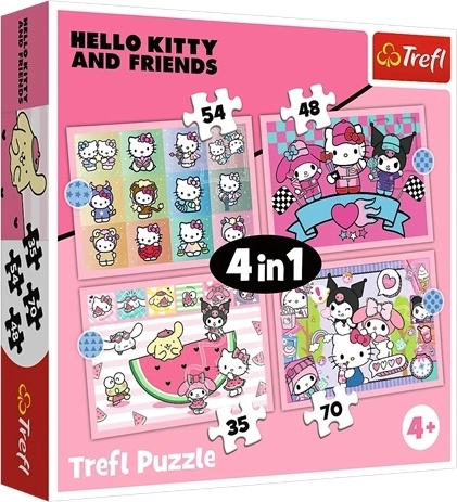 Trefl puzzle 4 v 1 Sladké dobrodružstvá – Sanrio Hello Kitty