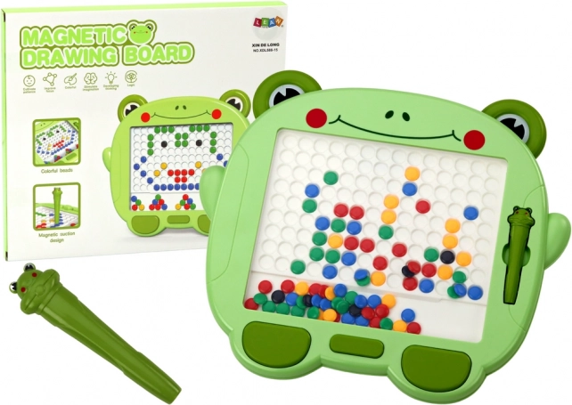 Vzdelávacia magnetická tabuľa Frog Stylus Pad Puzzle Green Beads