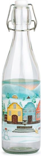Sklenená fľaša s pákovým uzáverom TORO 540 ml Vianočná dedinka