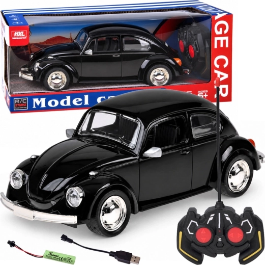 Diaľkovo ovládané retro auto Chrobák 1:16 čierne