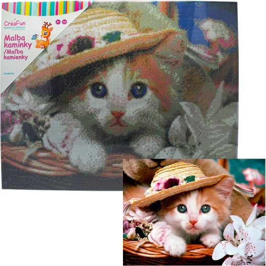 Diamantové maľovanie – nevinné mačiatko 40 × 50 cm