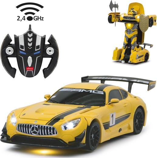 Jamara Mercedes-Benz AMG GT3 transformujúce RC auto/robot 1:14 žlté 2,4 GHz