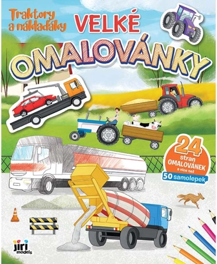 Veľké omaľovánky traktory a nákladiaky so samolepkami