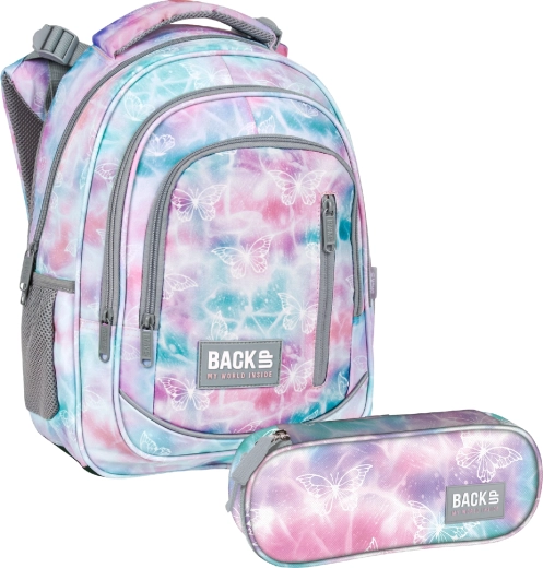 BackUP školský set Pastel Magic 2v1 – batoh a peračník