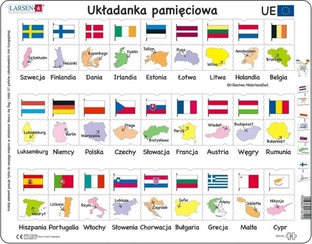 Larsen Unia Europa – vlajky Európy vzdelávacie puzzle