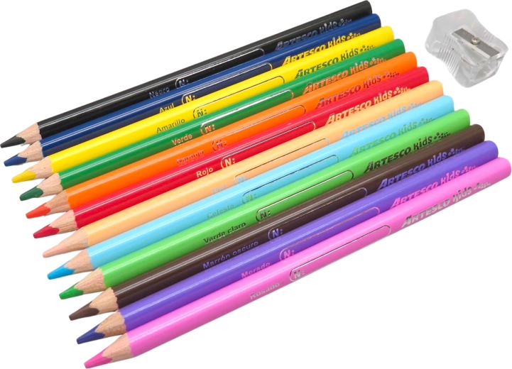 Farebné pastelky jumbo – sada 12 ks + strúhadlo