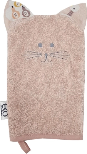 EKO bavlnená žinka s uškami Cat rose pink 20 × 15 cm