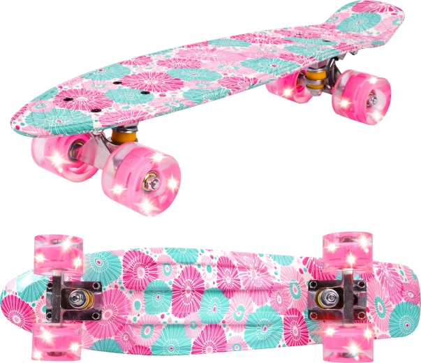 Pennyboard s LED kolieskami Flowers