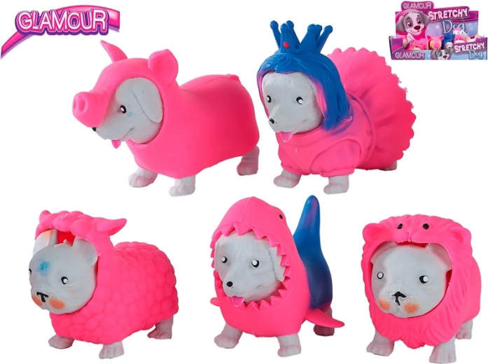 Naťahovací antistresový psík s odnímateľnými kostýmami