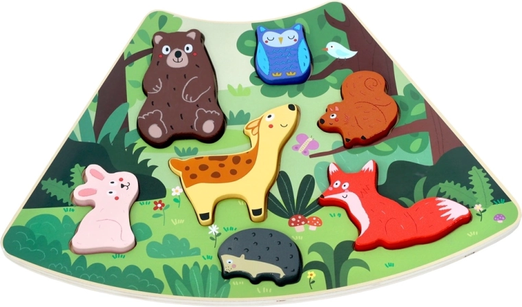 Drevené puzzle lesné zvieratká – prepojiteľné vkladačky