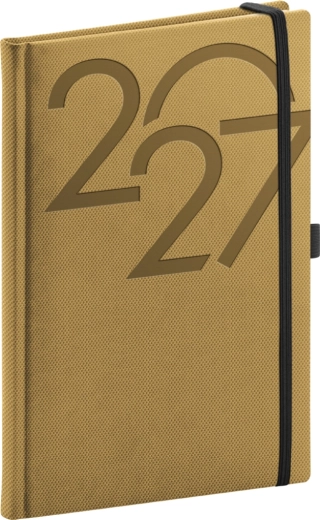 NOTIQUE týždenný diár Ajax 2027 zlatý 15 × 21 cm