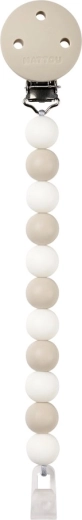 Nattou silikónový klip na cumlík clay/white (bez BPA)