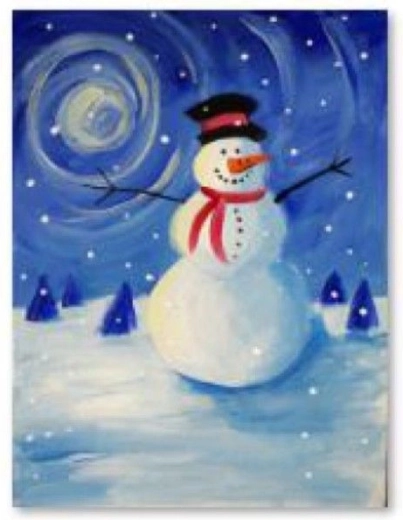 Diamantové vyšívanie (diamond painting) snehuliak 30 × 40 cm - 1 kus