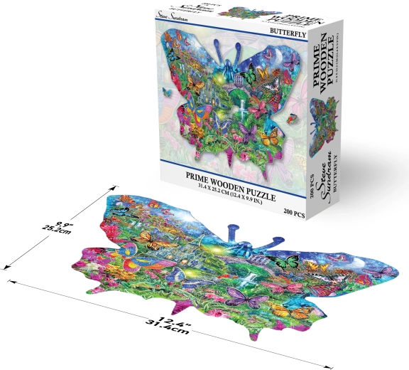 Drevené puzzle motýľ 200 dielikov Prime 3D