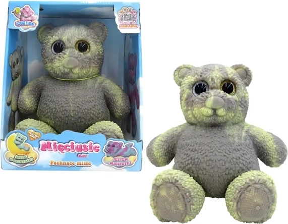 EPEE Mięciuś mäkký medvedík svietiaci v tme 28 cm šedožltý