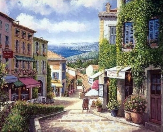 Norimpex Maľovanie podľa čísel Ulica pri mori 40 × 50 cm