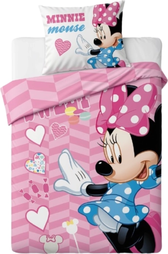 Bavlnené obliečky do postieľky Minnie Mouse Sweet ružové 100 × 135 cm