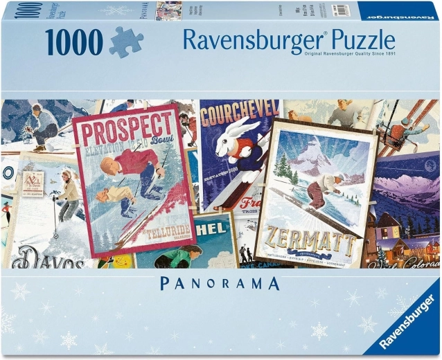 Ravensburger panoramatické puzzle Staré lyžiarske plagáty 1000 dielikov