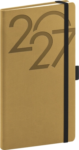 Notique vreckový diár Ajax 2027 zlatý 9 × 15,5 cm