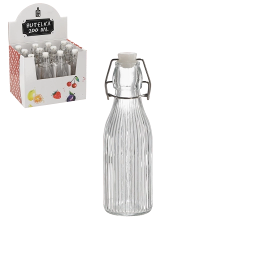 Okrúhla fľaštička 200 ml s mechanickým uzáverom (12 ks)