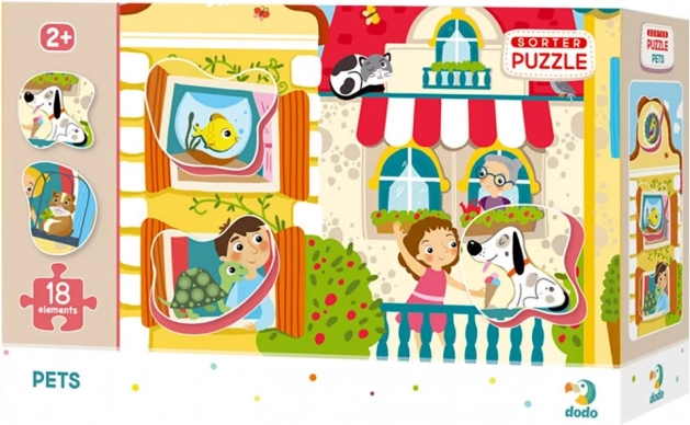 Triediace puzzle 18 dielikov – domáce zvieratá