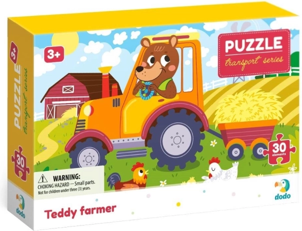 Puzzle DODO doprava: farmár teddy, 30 dielikov