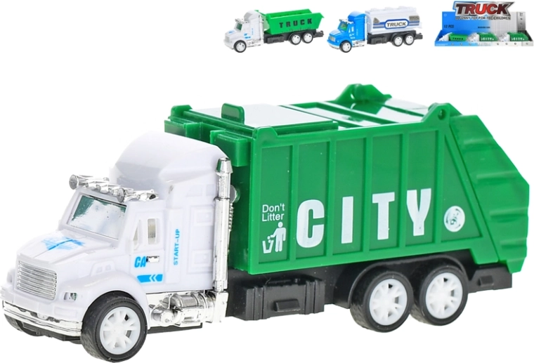 Nákladné auto na zotrvačník 12,5 cm – sklápač, smetiari, cisterna