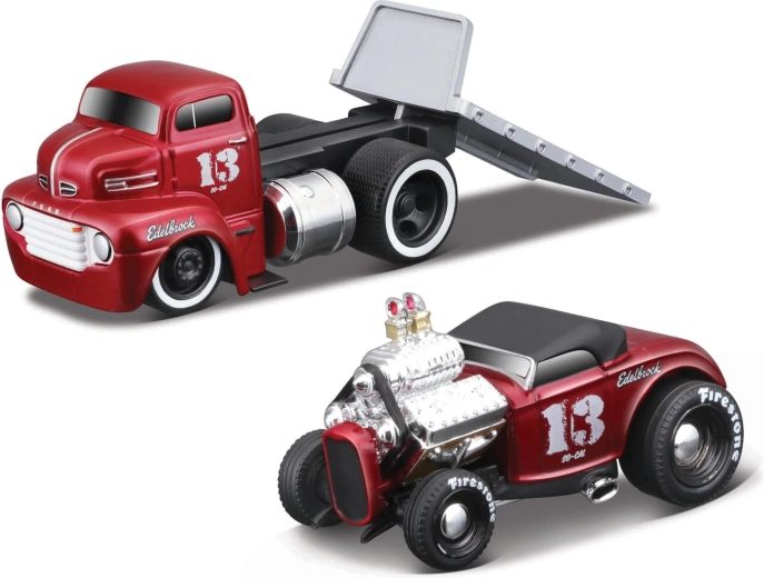 Maisto Muscle Transports 1950 Ford COE Flatbed s Ford Roadster 1:64