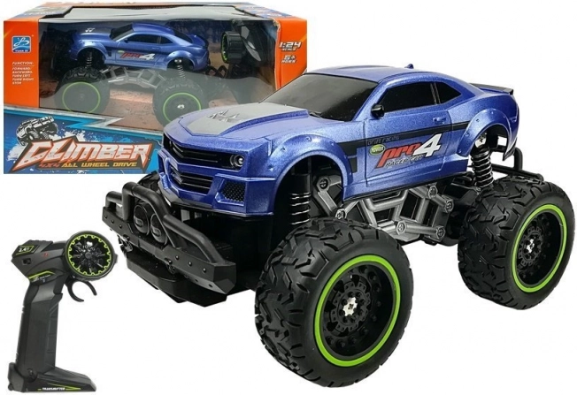 RC terénne auto s vysokými kolesami 1:24 – Modrá