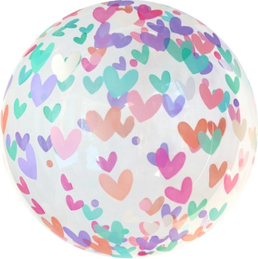 Krištáľový balónik Aqua so srdiečkami
