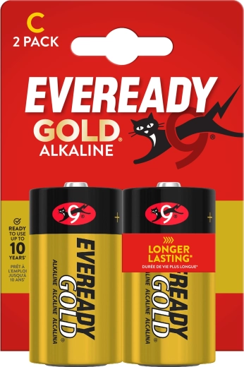 Alkalické batérie ENERGIZER Eveready Gold C (LR14) 1,5 V – 2 ks