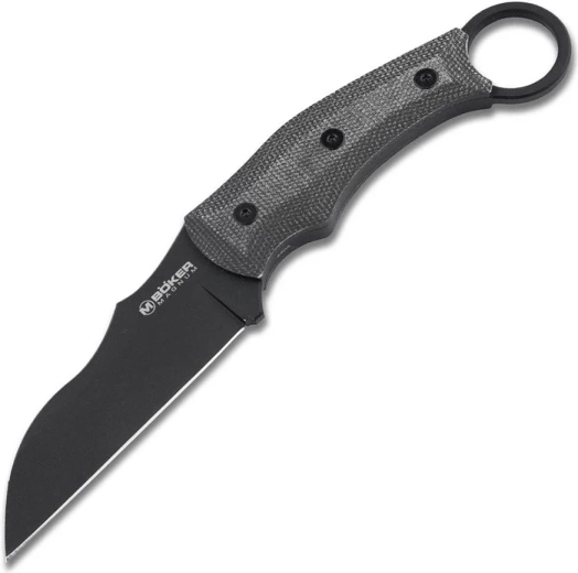 Taktický karambit Magnum Straight Karambit, 9,7 cm, PVD, čierny, Micarta, puzdro Kydex