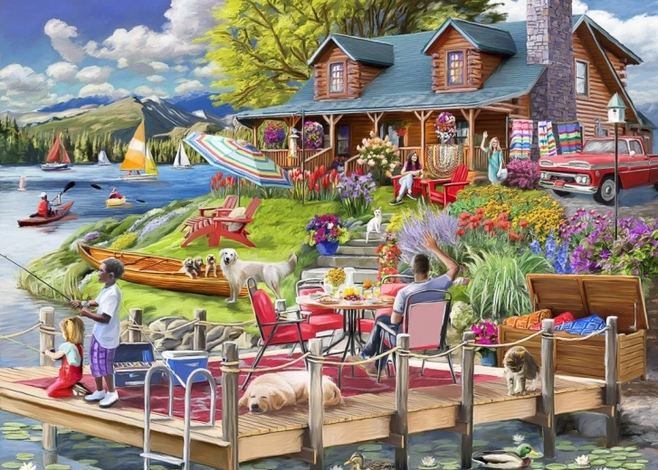 Puzzle Bluebird Oddych pri jazere 500 dielikov