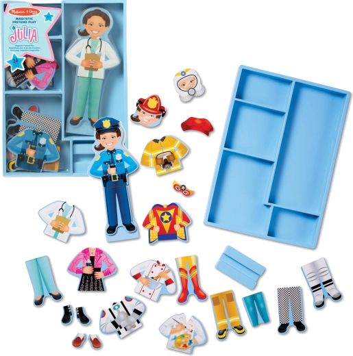 Magnetická drevená obliekacia bábika Julia Melissa & Doug, 26 dielikov