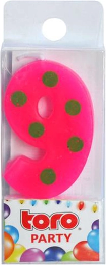 Tortová sviečka číslica 9 TORO, zapichovacia 4,5 cm