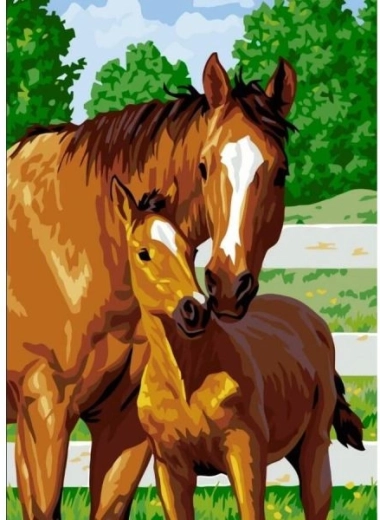 Diamantová mozaika (diamond painting) rozkošné žriebä 30 × 40 cm