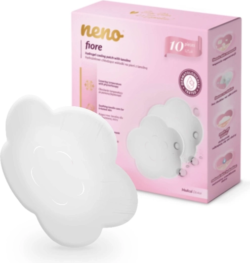 Neno Fiore hydrogélové chladivé vložky do podprsenky s lanolínom pre podráždené bradavky - 10 ks