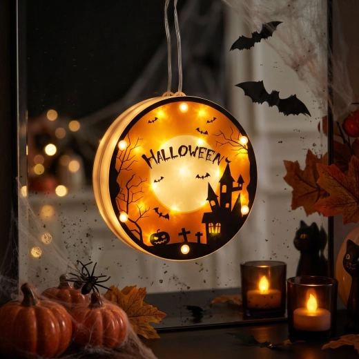 Halloweenska 3D dekoratívna LED lampa na batérie