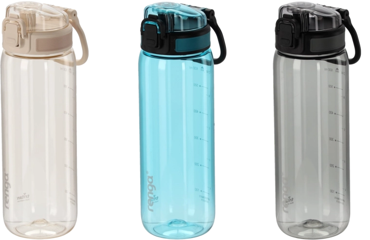 Fľaša na vodu 630 ml s mierkou – mix farieb