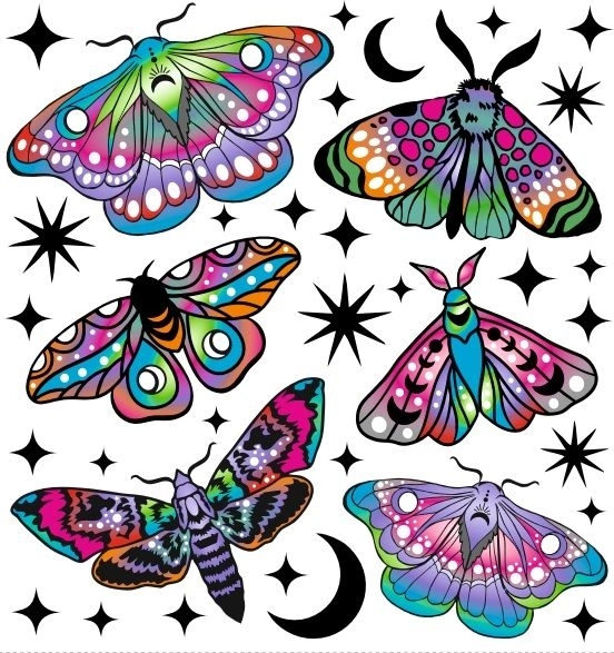 Farebné nažehľovacie obrázky – malé lišajníky, malý arch