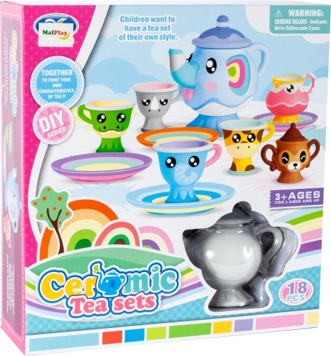 Porcelánová čajová sada na maľovanie DIY