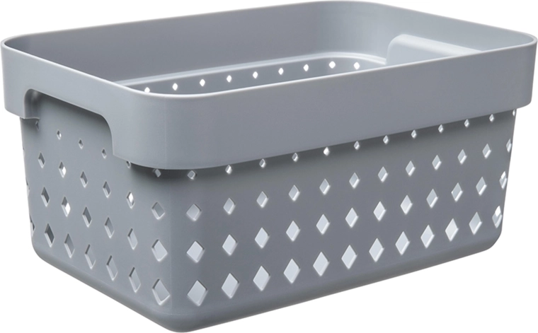 Košík Seoul malý, recyklovaný plast, sivý 26 × 18 × 12,6 cm