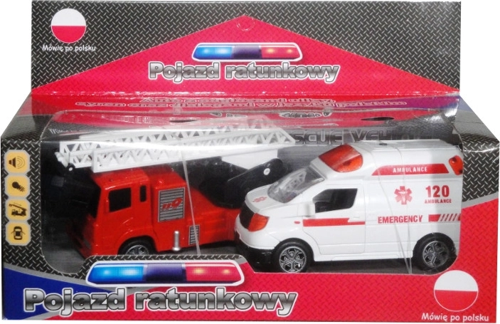 Záchranárske vozidlá s poľským hlasovým modulom (sanitka a hasičské auto)