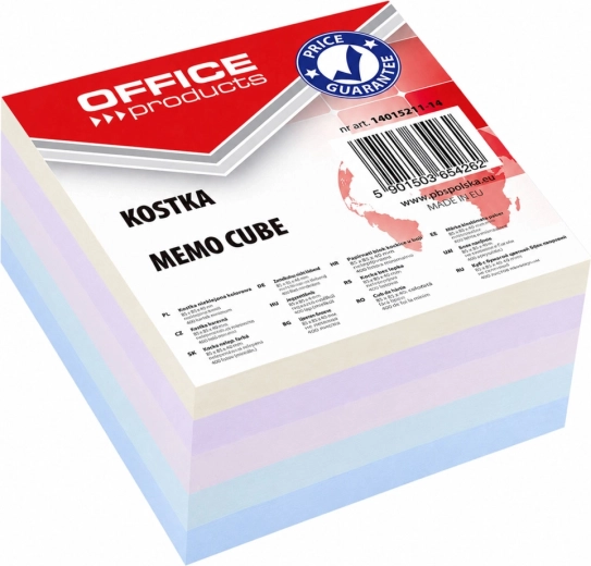Lepená papierová kocka Office Products 85 × 85 × 40 mm, mix farieb - 1 kus