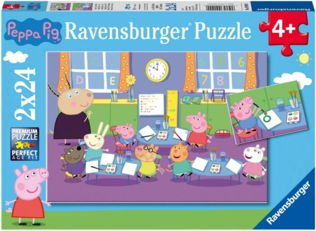 Ravensburger puzzle Peppa Pig 2×24 dielikov – trieda
