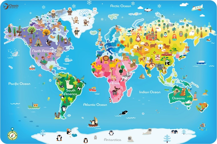 Klasické svetové puzzle mapa sveta