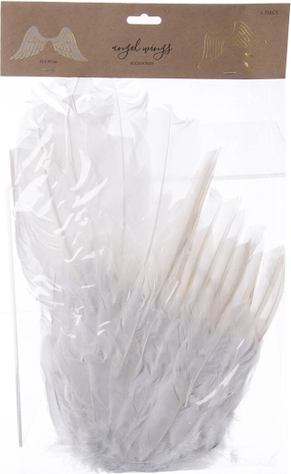 Biele anjelské krídla z peria 53 × 37 cm