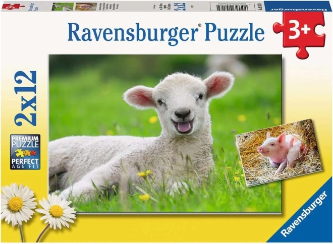 Ravensburger puzzle hospodárske zvieratá 2×12 dielikov