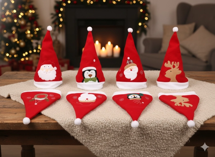 Vianočná čiapka Santa – mix vzorov