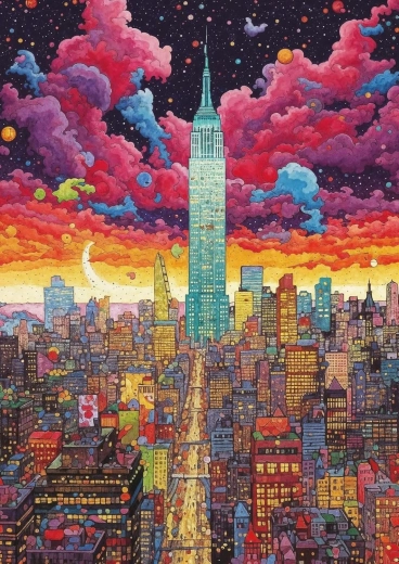 Puzzle ART PUZZLE WOWO Series: farebný New York 1000 dielikov
